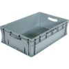 Bac de rangement palettisable gris à poignées ouvertes - 34 L - 60 x 40 x 17 cm - Norme Europe - NOVAP