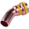 Raccord cuivre gaz coudé 45° à sertir - Femelle/ Mâle - FM Ø 42 mm - VSH SudoPress - AIPS