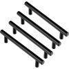 Poignée de meuble noir mat - Entraxe 128 mm - Longueur 168 mm - Lot de 4 - REI