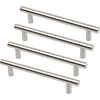 Poignée de meuble inox nickel satiné - Entraxe 128 mm - Longueur 168 mm - Lot de 4 - REI