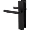 Poignée de porte sur plaque noire Kaza - Bec de cane - Vachette