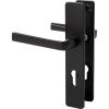 Poignée de porte sur plaque noire Kaza - Clé I - Vachette
