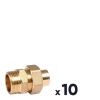 Lot de 10 raccords unions laiton droit à souder - M 1" - Ø 22 mm - 341GC - Thermador