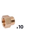 Lot de 10 raccords laiton droit à visser - M 1/4" - F 1/4" - 246E - Thermador
