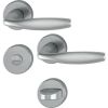 Poignée de porte sur rosace ronde inox mat - Condamnation - New York - Hoppe