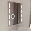 Miroir carré à éclairage LED modulable - 70 x 70 cm - Fonction anti-buée et loupe x5 - Excell Plus - Créazur