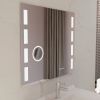 Miroir rectangulaire à éclairage LED modulable - 80 x 70 cm - Fonction anti-buée et loupe x5 - Excell Plus - Créazur