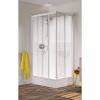 Cabine de douche 100 x 80 cm avec mitigeur thermostatique - 2 portes coulissantes verre transparent - Receveur 18 cm - Kineprime C Angle – Kinedo