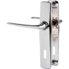 Poignée de porte sur plaque chromé - Clé L - Riv Saumur - Vachette