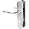 Poignée de porte sur plaque inox brossé - Clé L - Linox 491 - Vachette
