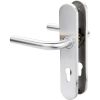 Poignée de porte sur plaque inox brossé - Clé I - Linox 491 - Vachette