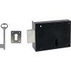 Serrure en applique noire gauche Simple - Clé L - Axe à 65 mm - Série 461 - DOM