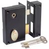 Serrure à gorge en applique noire droite à fouillot - Axe à 40 mm - Série 805 - DOM