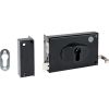 Serrure en applique noire gauche à Tirage - Clé I - Axe de 52 à 70 mm - Série ND10 - DOM