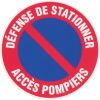 Disque plastique Ø 30 cm - Défense de stationner accès pompiers - Novap