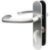 Poignée de porte sur plaque argent - Condamnation à voyant - Alto XL - Vachette