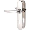 Poignée de porte sur plaque chrome velours - Clé I - Entraxe fixation 165 mm - Jazz - Vachette