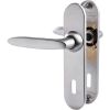 Poignée de porte sur plaque chrome velours - Clé L - Entraxe fixation 195 mm - Jazz - Vachette