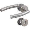 Poignée de porte sur rosace inox mat - Clé L - Trondheim - Hoppe et cie