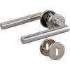 Poignée de porte sur rosace inox mat - Clé L - EsT.ZG 21 - Normbau