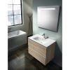 Meuble de salle de bain bois à miroir rétro-éclairant - Largeur 80 cm - Europa - GB Group