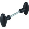 Bouton de porte noir - Carré 6 mm - Thirard