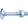 Boulon Japy zingué tête ronde collet carré - Ø 8 mm - Longueur 50 mm / Filetage 22 mm - Boîte de 50 pièces - Fixpro