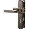 Poignée de porte sur plaque diamant noir - Clé L - Entraxe fixation 195 mm - Muze - Vachette