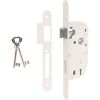 Serrure à larder réversible blanche à fouillot – Clé L – Axe 40 mm – Exem
