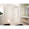 Ensemble portes de douche coulissantes d'angle 90 x 90 cm - Verre transparent 4/5 mm - Profilé chromé - Ocean A - Novellini