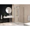 Paroi de douche fixe 90 x 190 cm - Verre transparent 5 mm - Profilé argent brillant - Vista - Leda