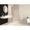 Porte de douche pivotante 80 x 190 cm - Verre transparent 5 mm - Profilé argent brillant - Vista - Leda