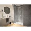 Porte de douche coulissante extensible 112 à 133 x 200 cm - Verre transparent 6 mm - Profilé argent satin - Arty - Leda