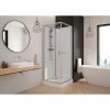 Cabine de douche carrée - Portes coulissantes - Verre transparent - 80 x 80 cm - Kara 2 - Leda