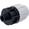 Raccord droit PE à compression pour système enterré - Ø 40 mm - M 1" - PN16 - Série 7 - Plasson