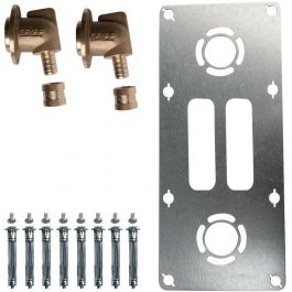 Cache Trou Robifix Watts - Plaque Inox Entraxe 150mm Pour Raccord PER