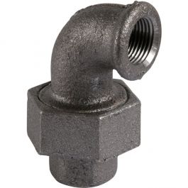 Coude 90° Réduit Fonte Noire Femelle/femelle - 1" X 3/4" (26x34 Mm / 20x27 Mm) - Raccord Plomberie Pour Tuyaux De Tailles Différentes