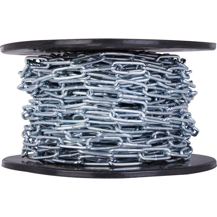 Chaîne maille longue soudée droite acier zingué - Ø 3 mm - Bobine de 25 m - Chapuis