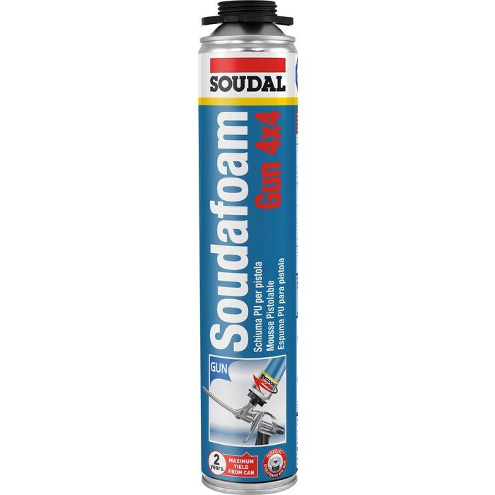 Mousse PU pistolable, soudafoam - Contenance (ml) : 750 - Soudal
