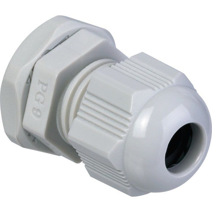Presse-étoupe polyamide avec écrou monté PG09 - Pour câble rond Ø 4 à 8 mm - Boîte de 20 pièces - Capri