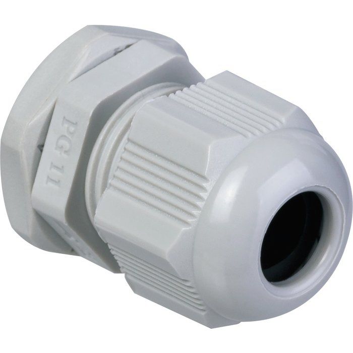 Presse-étoupe polyamide avec écrou monté PG11 - Pour câble rond Ø 5 à 10 mm - Boîte de 20 pièces - Capri