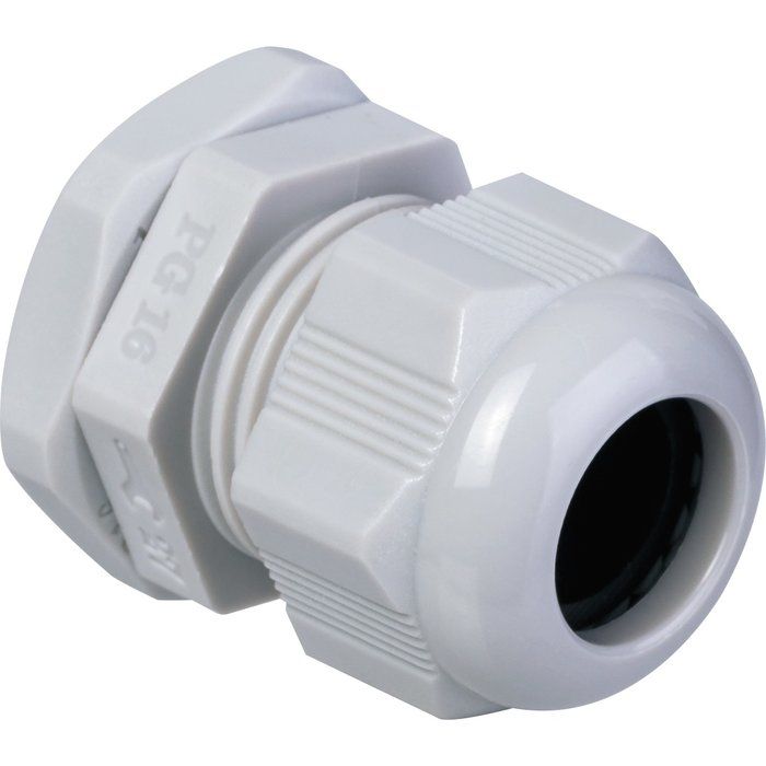 Presse-étoupe polyamide avec écrou monté PG16 - Pour câble rond Ø 10 à 14 mm - Boîte de 20 pièces - Capri