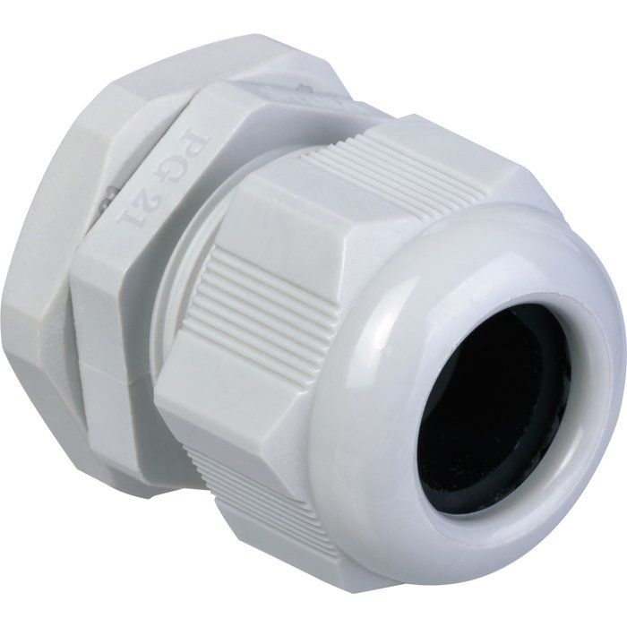 Presse-étoupe polyamide avec écrou monté PG21 - Pour câble rond Ø 12 à 18 mm - Boîte de 10 pièces - Capri