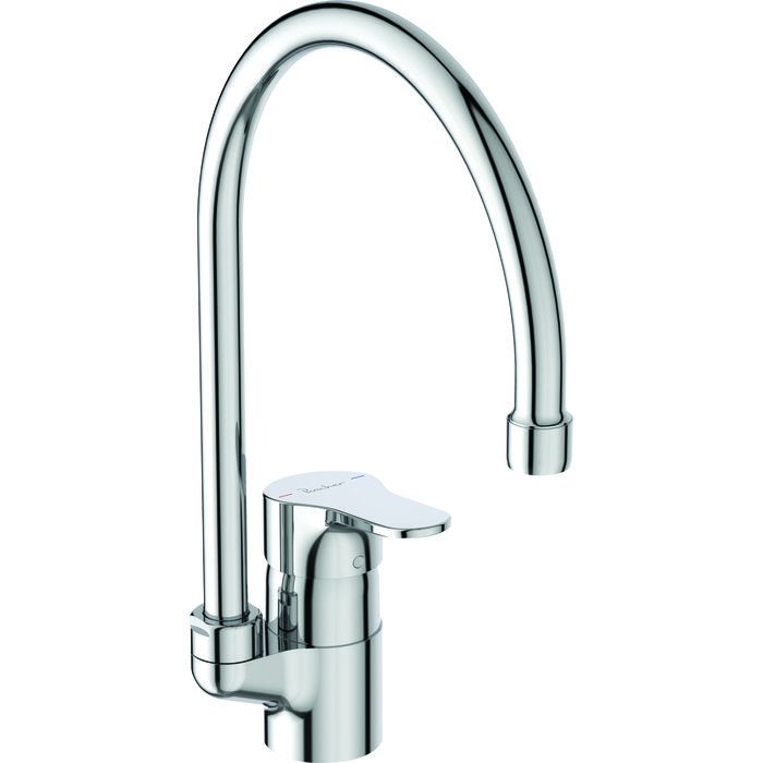 Mitigeur évier chromé - 334 x 200 mm - bec orientable - 11,4 L/min - Olyos - Porcher