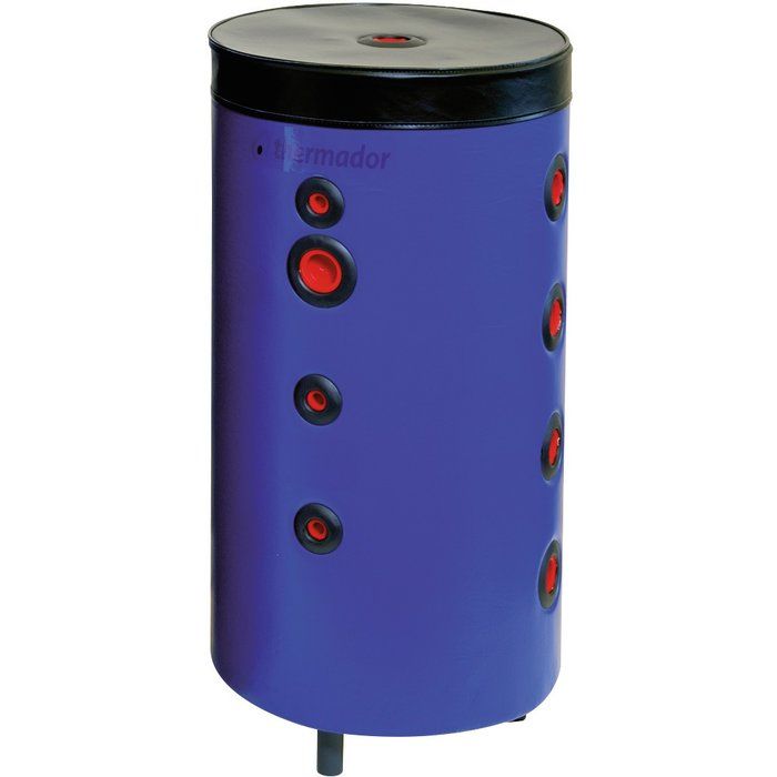 Bouteille de mélange sur pieds 100 L pour chauffage et climatisation - 4 piquages par côté - Skai - Thermador