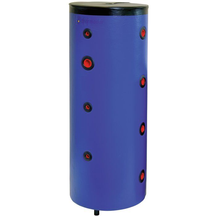 Bouteille de mélange sur pieds 200 L pour chauffage et climatisation - 4 piquages par côté - Skai - Thermador