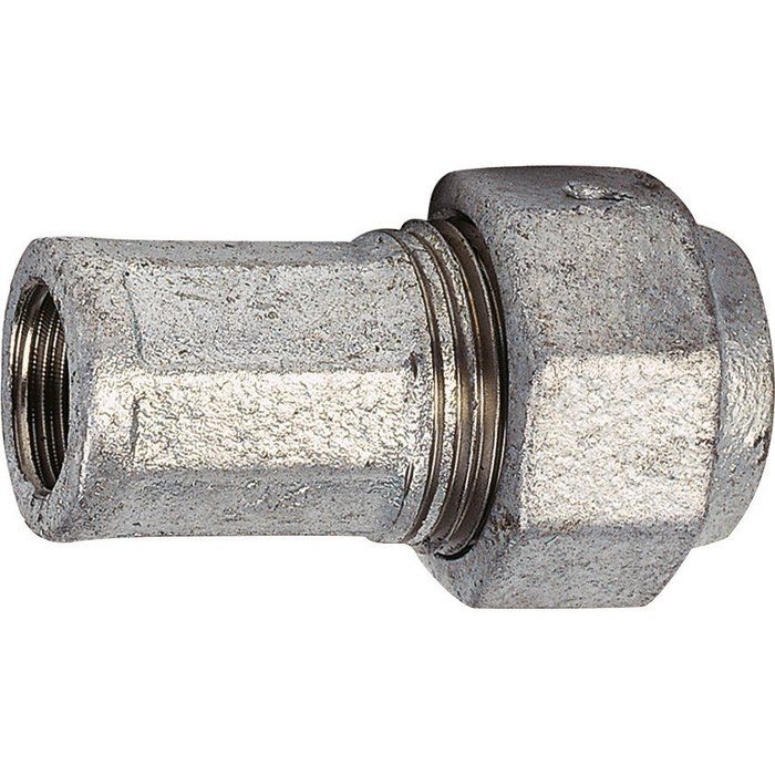Raccord union fonte galva droit à serrage - F 3/4" - Ø 26,90 mm - Atusa