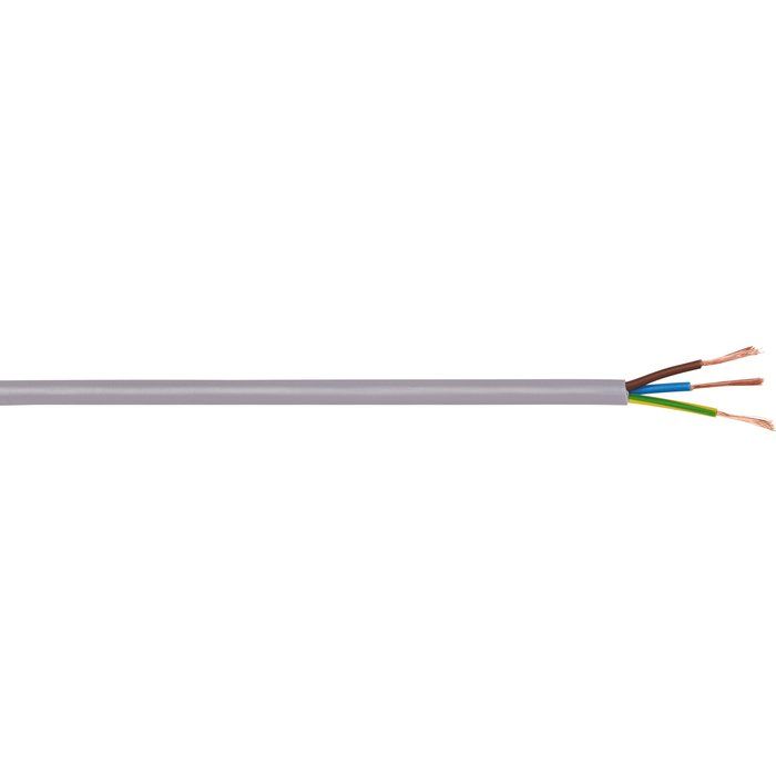 Câble électrique domestique souple - H05 VV-F gris - 3G1 mm² - Couronne de 50 m - Electraline