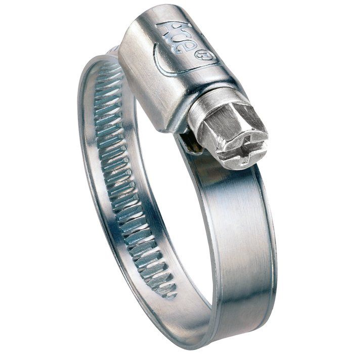 Collier bande non perforée W1 acier zingué blanc - 9 mm - Serrage 10 - 16 mm - Boîte de 50 pièces - Ace