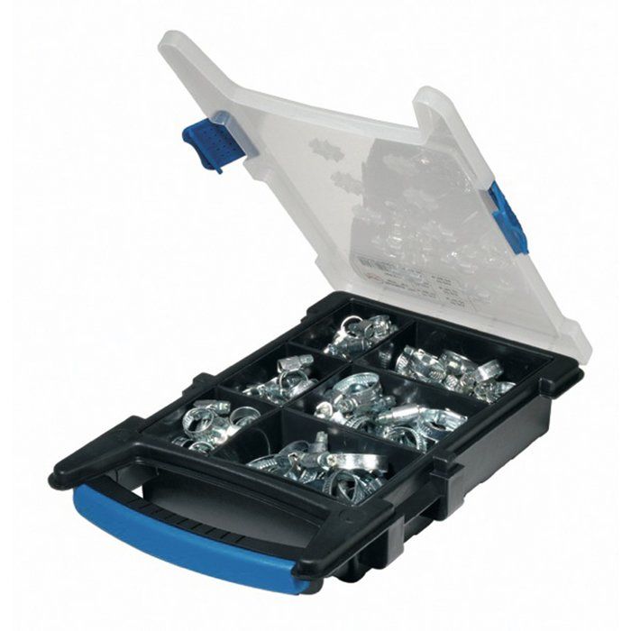 Collier bande non perforée W1 acier zingué blanc - 9 mm - Coffret de 100 pièces - Ace